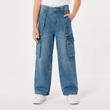 WIDE LEG NAVY  CARGO JEAN