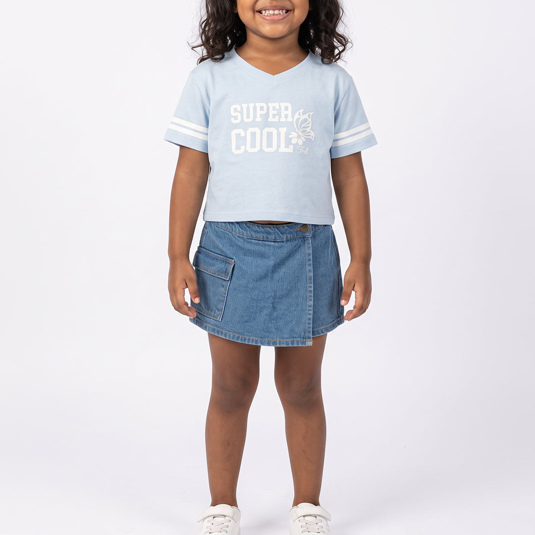 GIRLS TRB BABY BLUE TOP