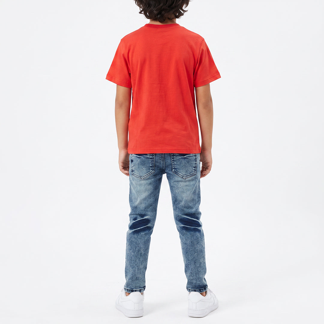 RED PRINTED T-SHIRT