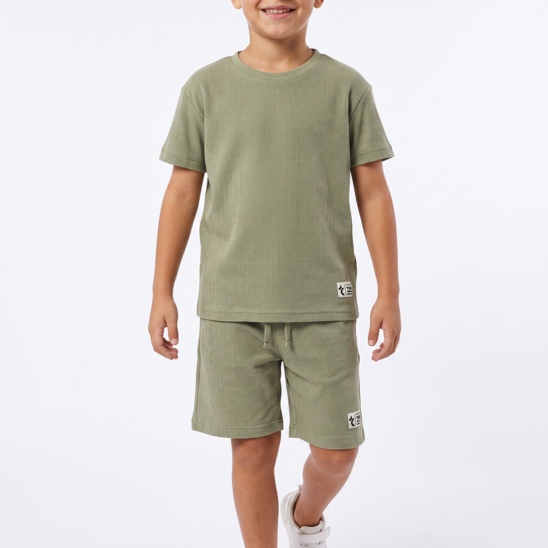 BOYS JACQUARD SHORT AND TEE SET