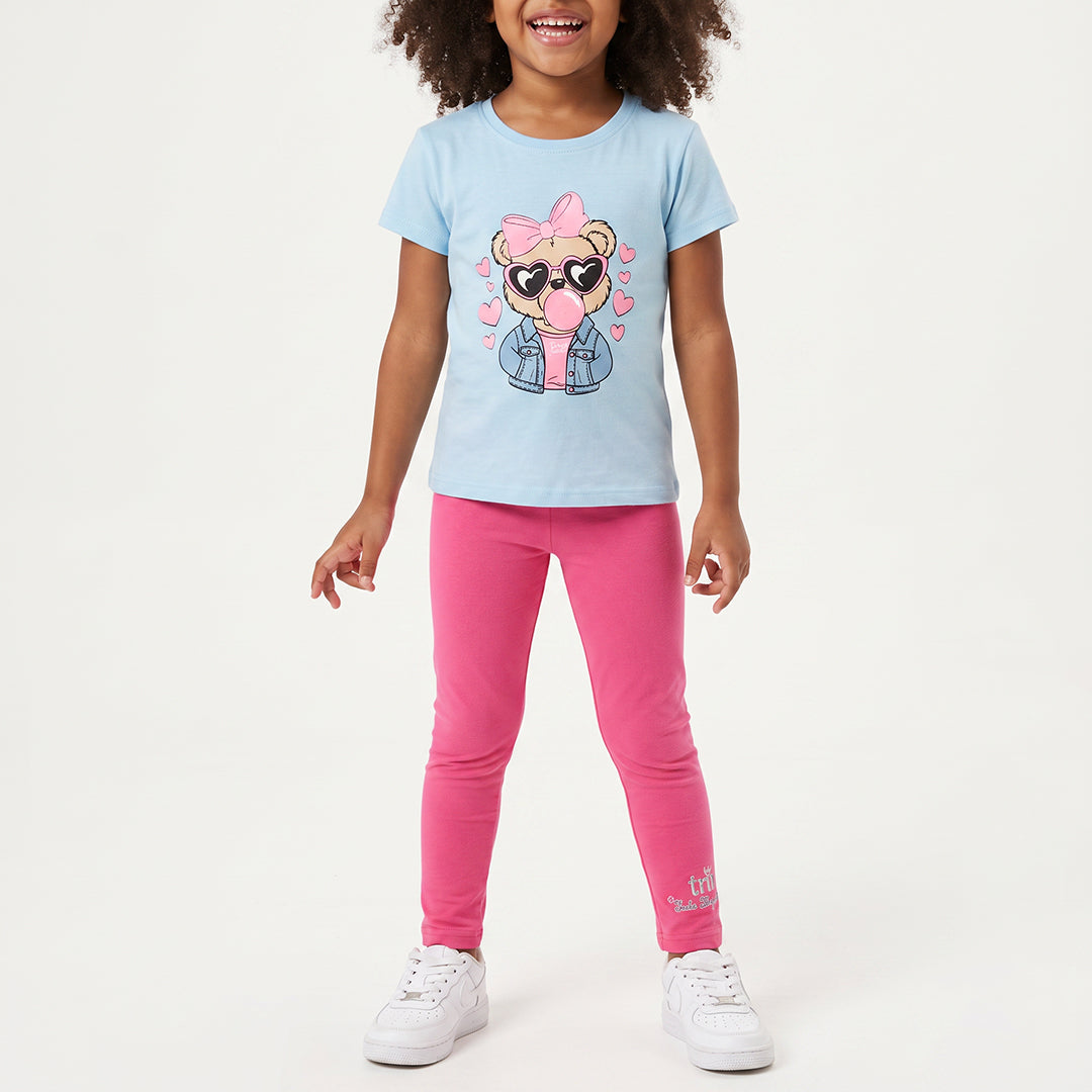 GIRLS TRB BLUE TSHIRT WITH CF PRINT