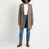CHECK LONG SLEEVE AMAJARZ MELTON COAT-18