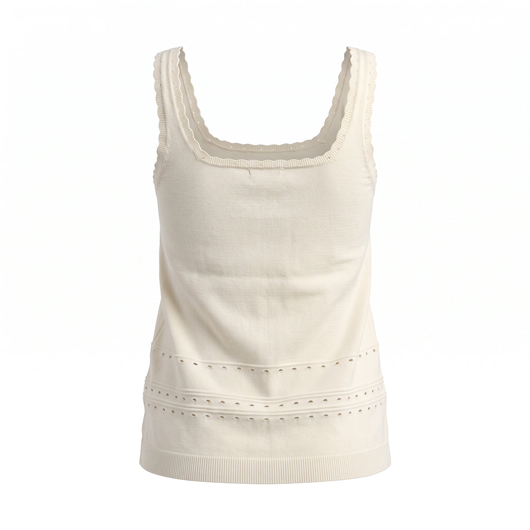 WHITE S/S  KNIT TOP