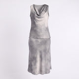 Grey Satin Skirt