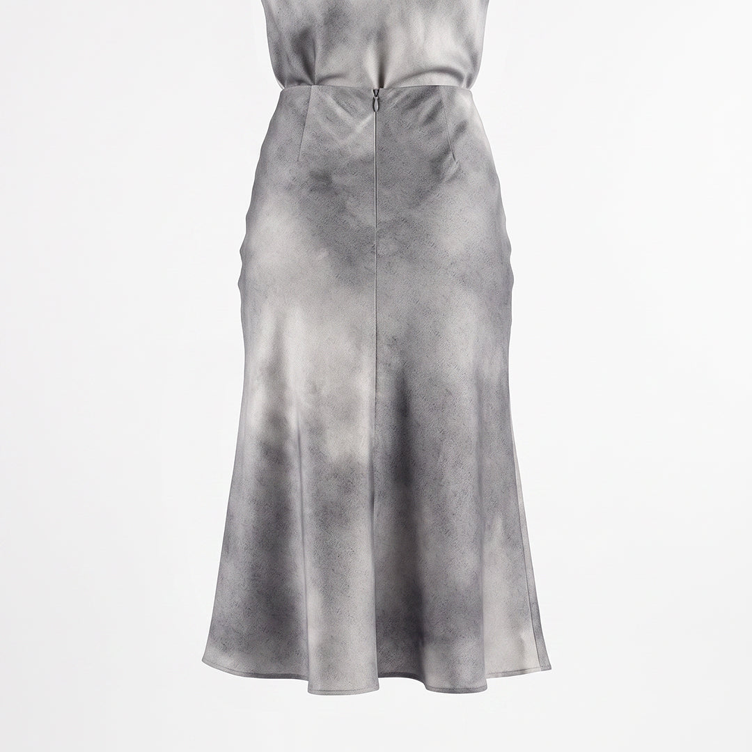 Grey Satin Skirt