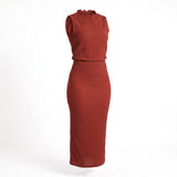 Rust Slit Skirt