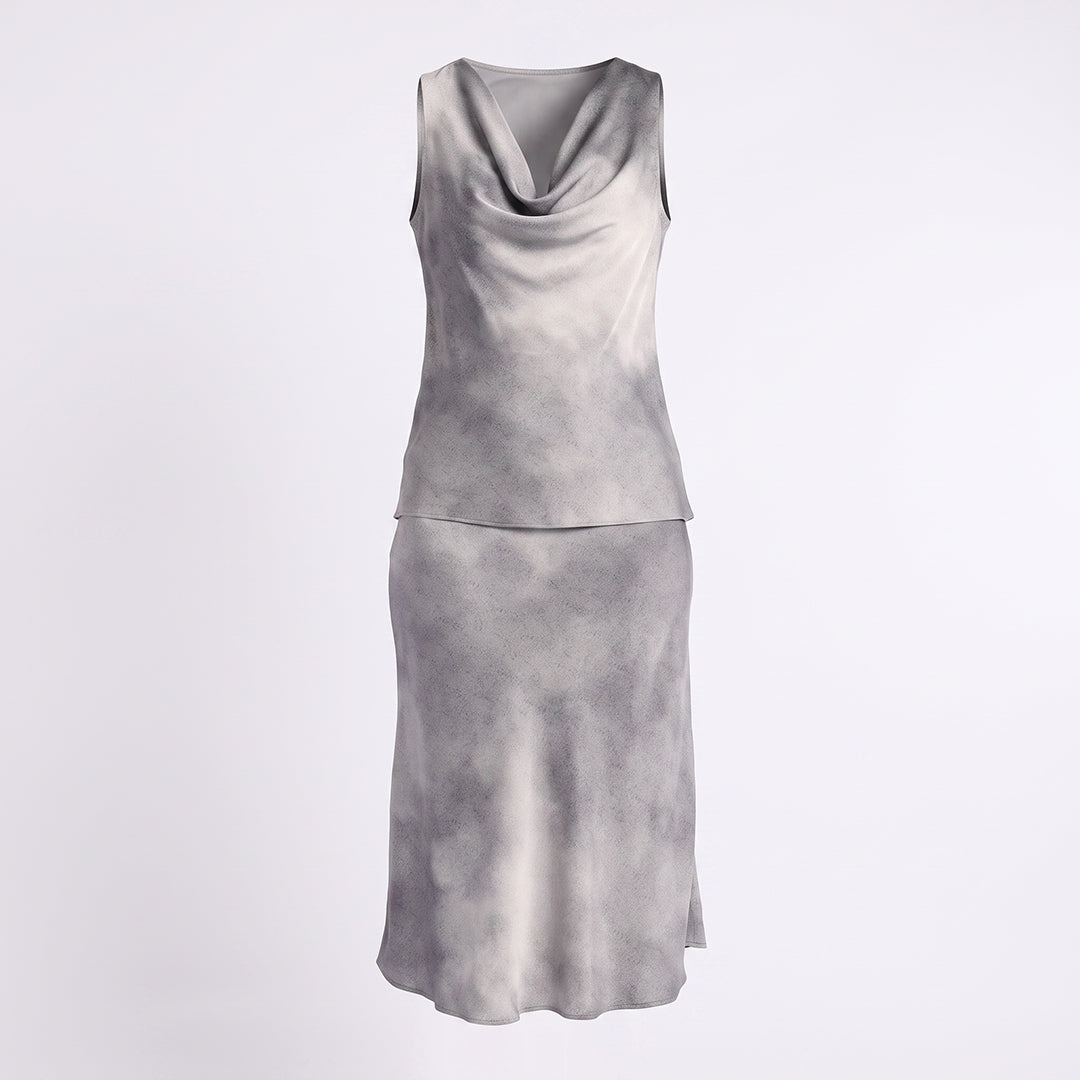 Grey Neck Top