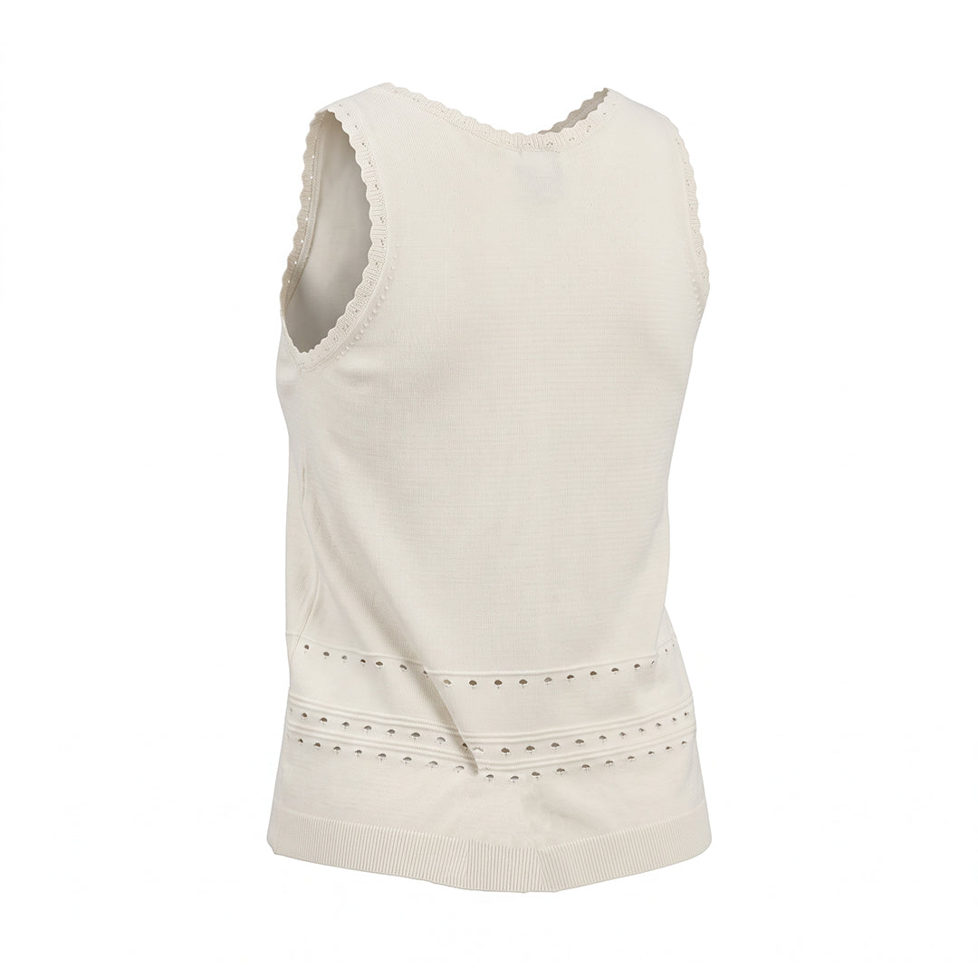 WHITE S/S  KNIT TOP