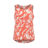 ORANGE FLORAL SHORT SLEEVE TOP