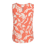 ORANGE FLORAL SHORT SLEEVE TOP