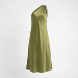 LADIES NOVA FASHION SATIN ONE SHOULDER MAXI DRESS
