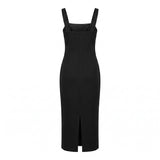 BLACK STAPPY PANEL BODY DRESS DRESS (BANGLINE)