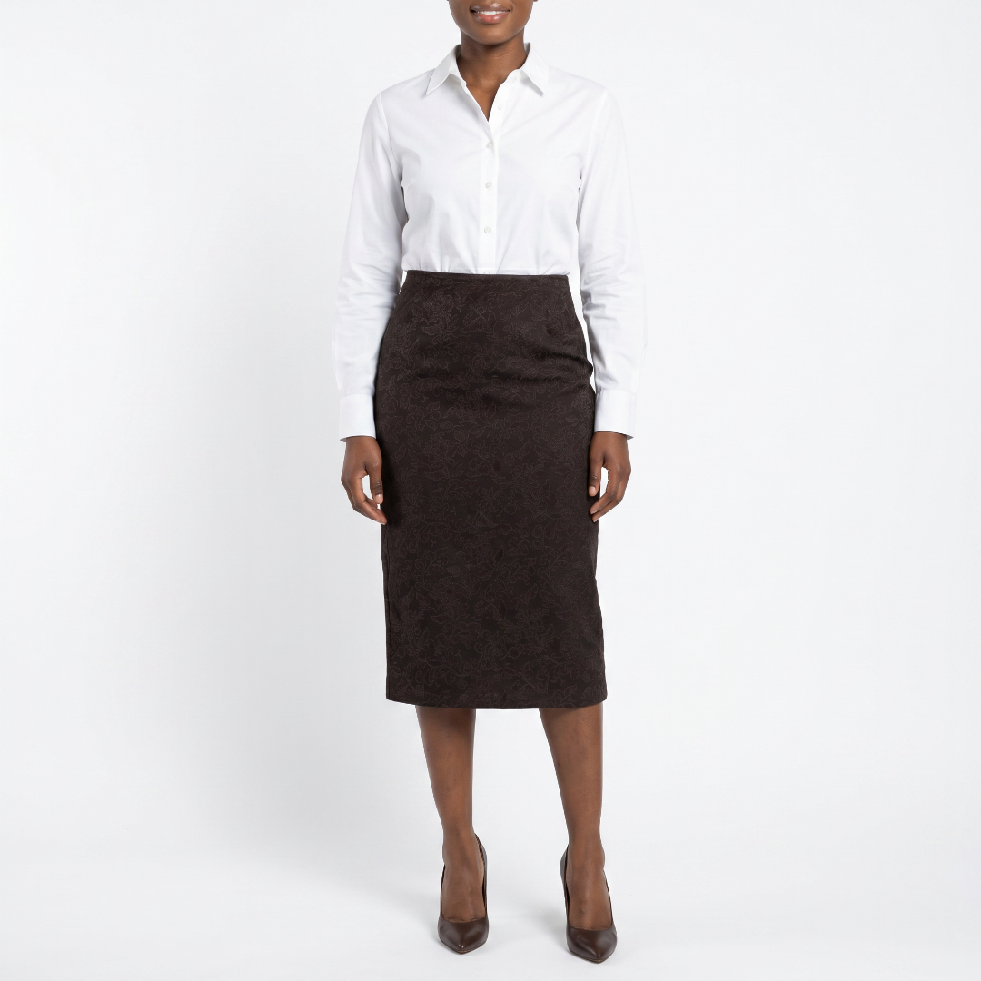 ALORA CHOC PENCIL SKIRT