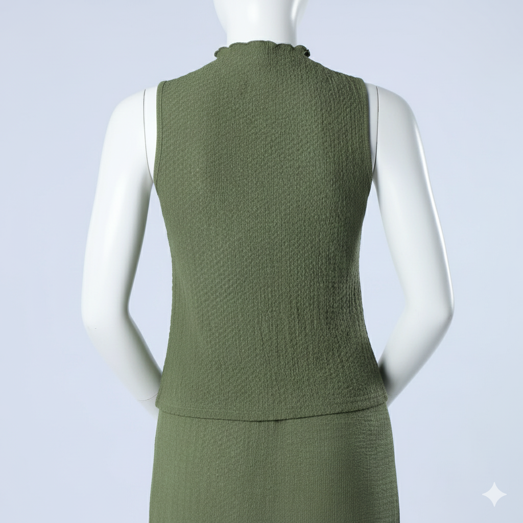 Chartreuse Flossed Neck Top ALORA Fashion Fusion