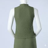 Chartreuse Flossed Neck Top ALORA Fashion Fusion