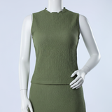 Chartreuse Flossed Neck Top ALORA Fashion Fusion