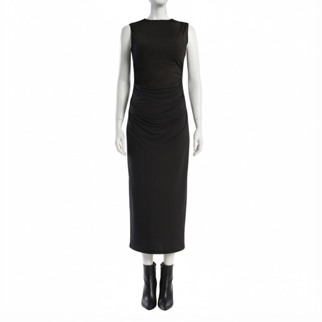 LADIES NOVA FASHION MAXI DRESS WITH FRONT TWIST DETAIL