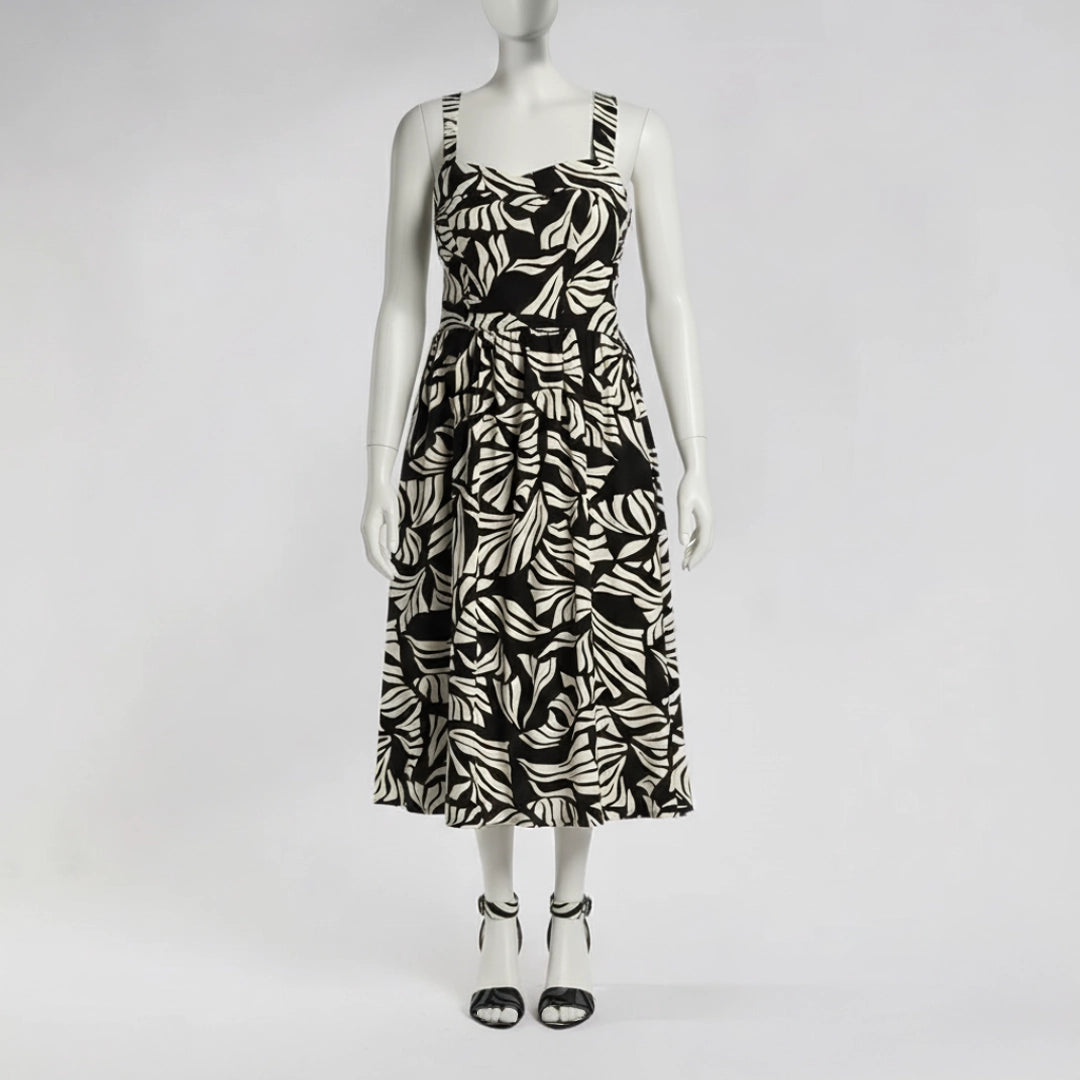 Black/Cream Flare Dress