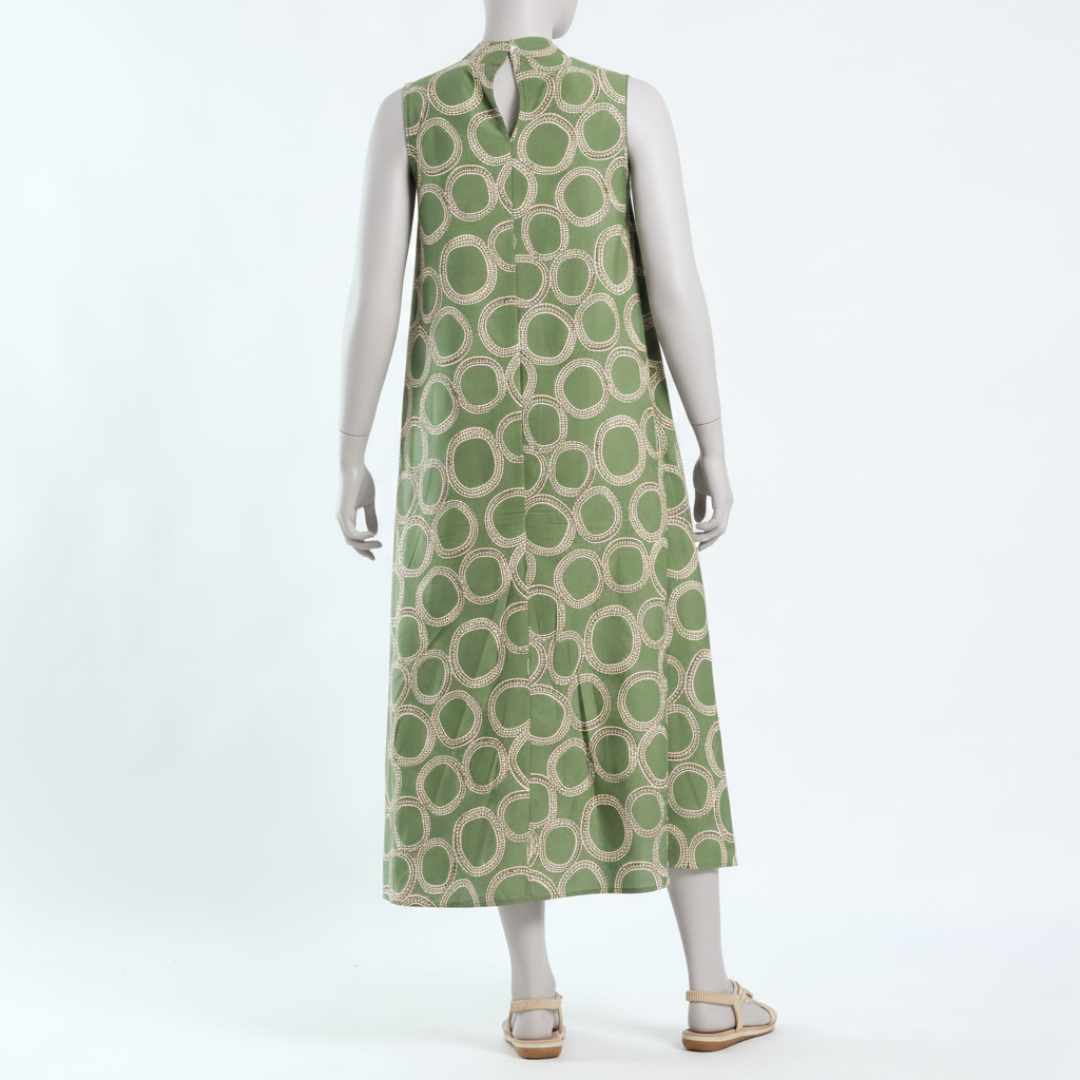Ladies Green/Cream Dress CIARRA Fashion Fusion