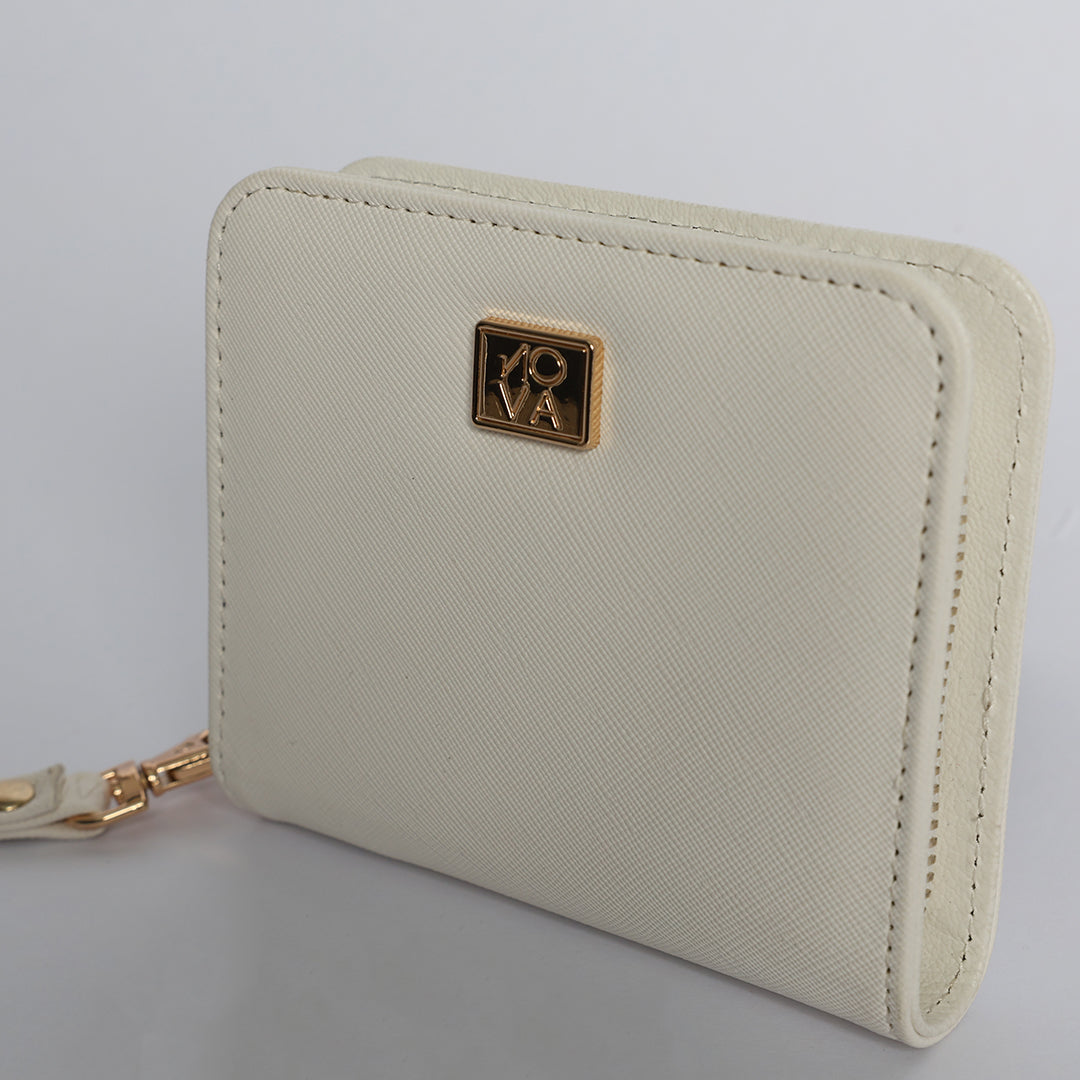 Mini Zip Around Wallet.Pu Strap Detail.