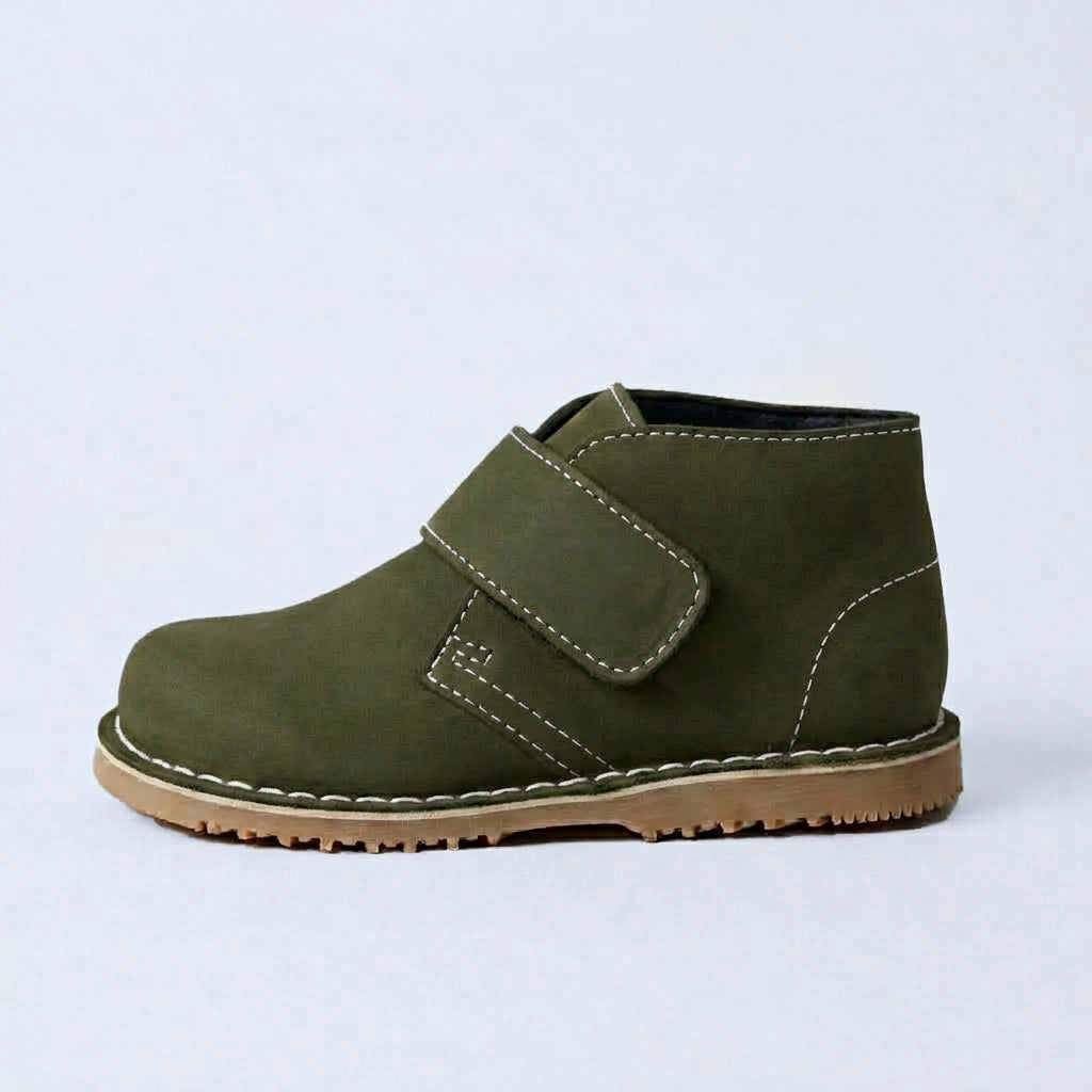 PRE BOYS TRB OLIVE VELCRO STRAP BOOT (WOVEN BADGE)