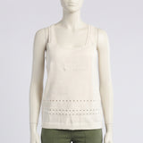 WHITE S/S  KNIT TOP