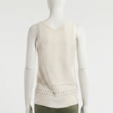 WHITE S/S  KNIT TOP
