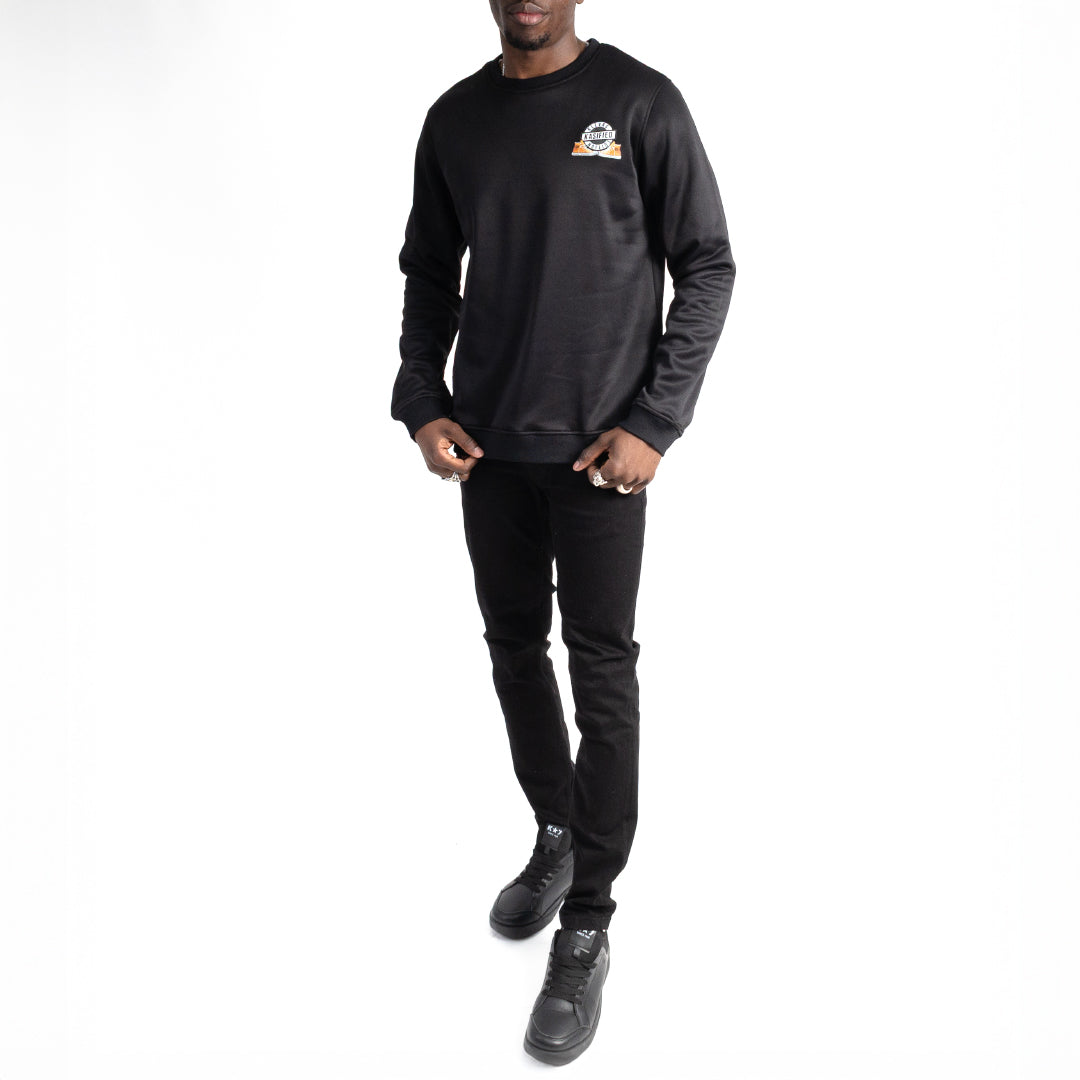 BRIGGS BLACK FRONT AND BACK PRINTED SWEATER (KASIFIED)
