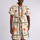 LADIES PRINTED LINEN DRESS