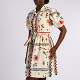 LADIES PRINTED LINEN DRESS
