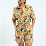 Yellow Printed Shorts ALORA Fashion Fusion