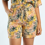 Yellow Printed Shorts ALORA Fashion Fusion