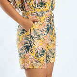Yellow Printed Shorts ALORA Fashion Fusion