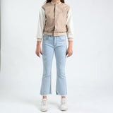 Girls Stone/Tan Baseball Jacket