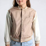 Girls Stone/Tan Baseball Jacket
