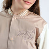 Girls Stone/Tan Baseball Jacket