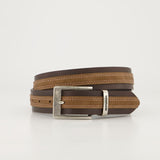 Chocolate And Brown Belt.Contrast Stripe - Fashion Fusion 149.00 Fashion Fusion