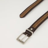 Chocolate And Brown Belt.Contrast Stripe - Fashion Fusion 149.00 Fashion Fusion