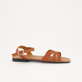 LADIES ALORA TAN  SANDAL WITH BUCKLE DETAIL - Fashion Fusion 59.00 Fashion Fusion