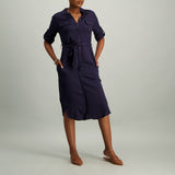 LADIES DANIEL HECHTER LONG SLEEVE DRESS WITH  BOTTON DETAIL - Fashion Fusion 249.00 Fashion Fusion