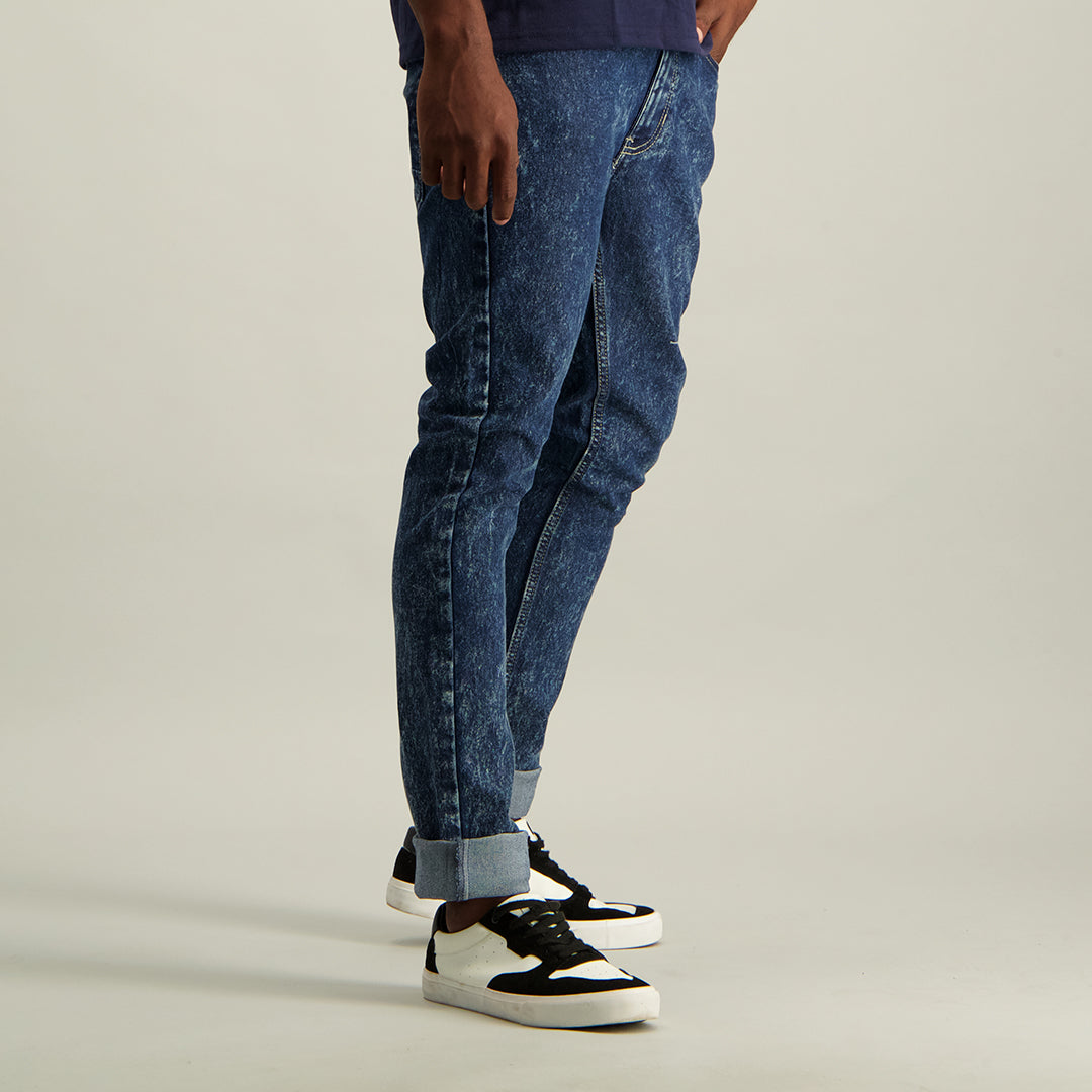 Denim Jeans With Rip And Repair Detail. - Fashion Fusion 179.00 Fashion Fusion